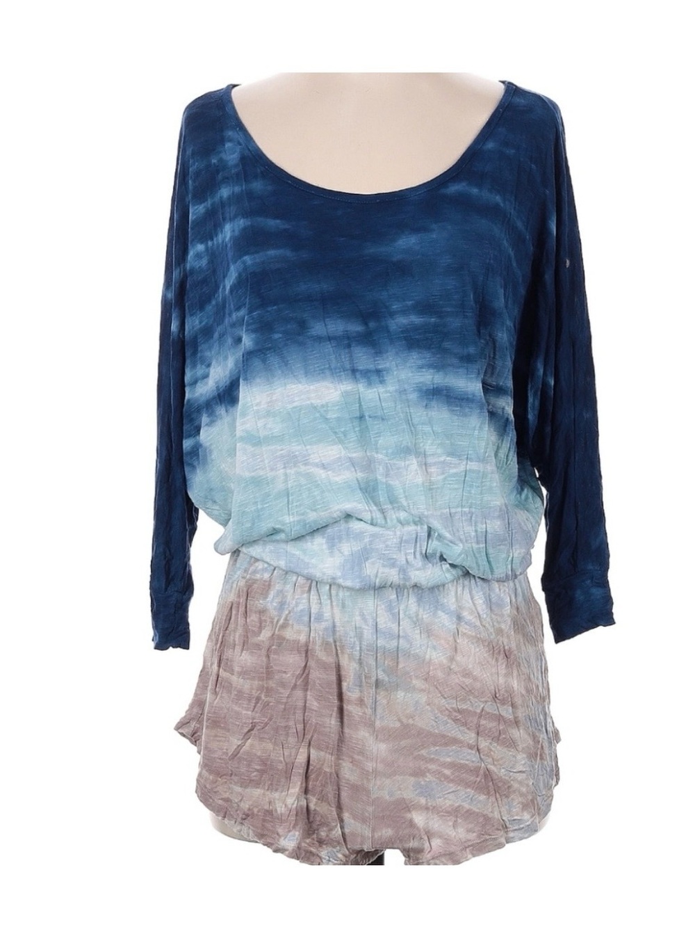 Young Fabulous & Broke Navy Blue beige Tie-Dye romper L